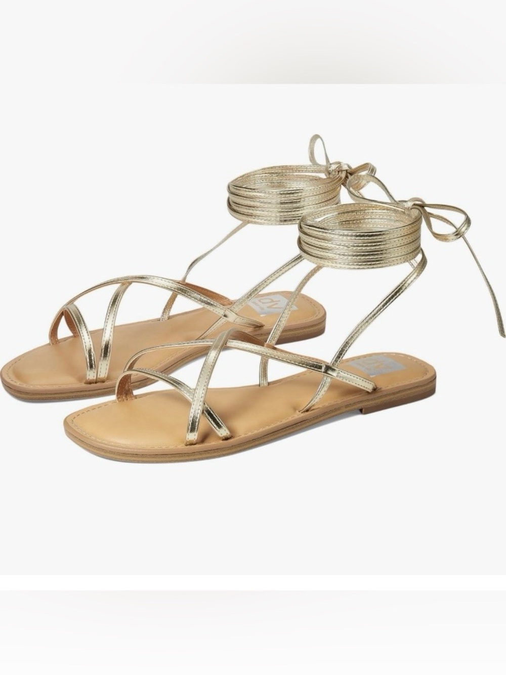 DV Dolce Vita Women's Juleah Strappy Gladiator Flat Sandals in Gold, Size 6